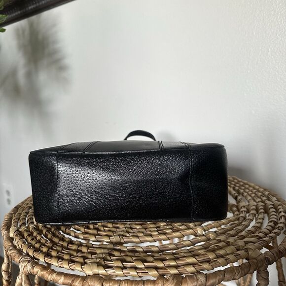 Vintage Coach Brindle Black Tote - 90’s Black Leather Bag With Bag Tag & Papers - Picture 6 of 10